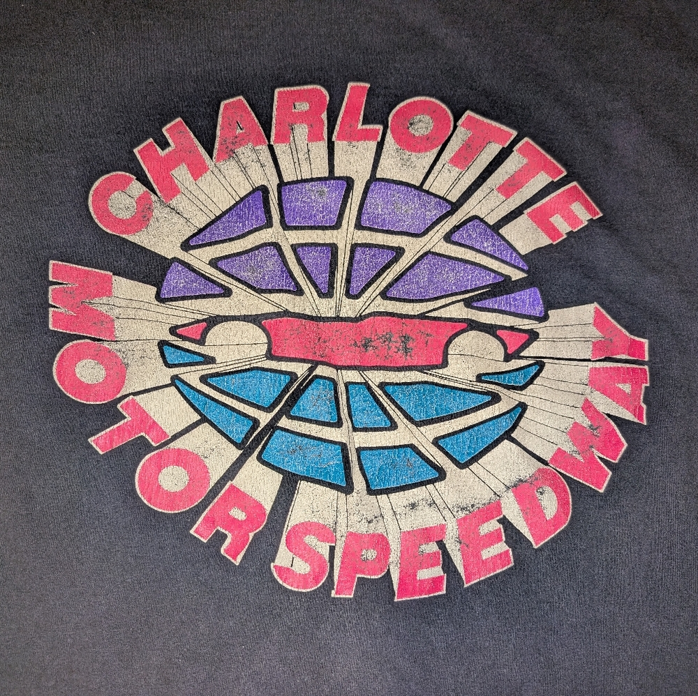 Charlotte Motor Speedway Vintage Late 80s Single Stitch Men's Large Tee